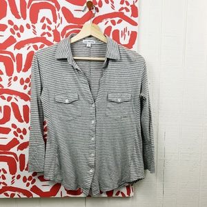 Standard James Perse Fitted Striped Button-Down